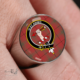 Scottish MacCulloch #2 (Donald Lord of the Isles #2) Weathered Clan Tartan Ring - Crest Classic Scottish Plaid Tartan Plaid