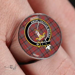 Scottish Lumsden of Kintore Weathered Clan Tartan Ring - Crest Classic Scottish Plaid Tartan Plaid