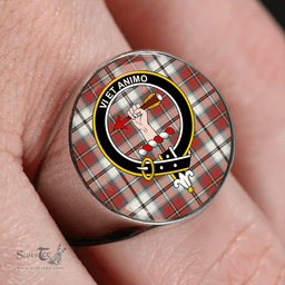 Scottish MacCulloch 1746 Dress Weathered Clan Tartan Ring - Crest Classic Scottish Plaid Tartan Plaid