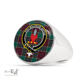 Scottish Logan (Clans Originaux) Modern Clan Tartan Ring - Crest Classic Scottish Plaid Tartan Plaid
