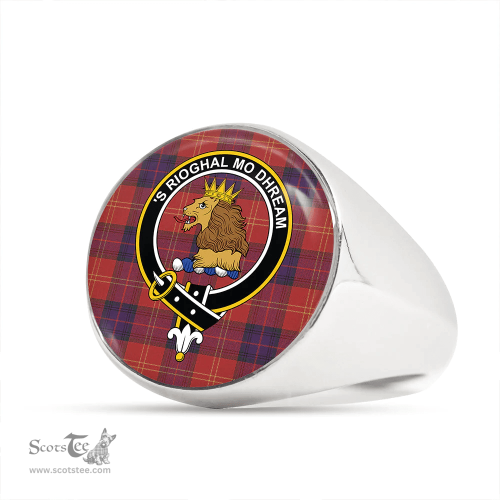 Scottish MacEdward (MacGregor Hastie) Weathered Clan Tartan Ring - Crest Classic Scottish Plaid Tartan Plaid