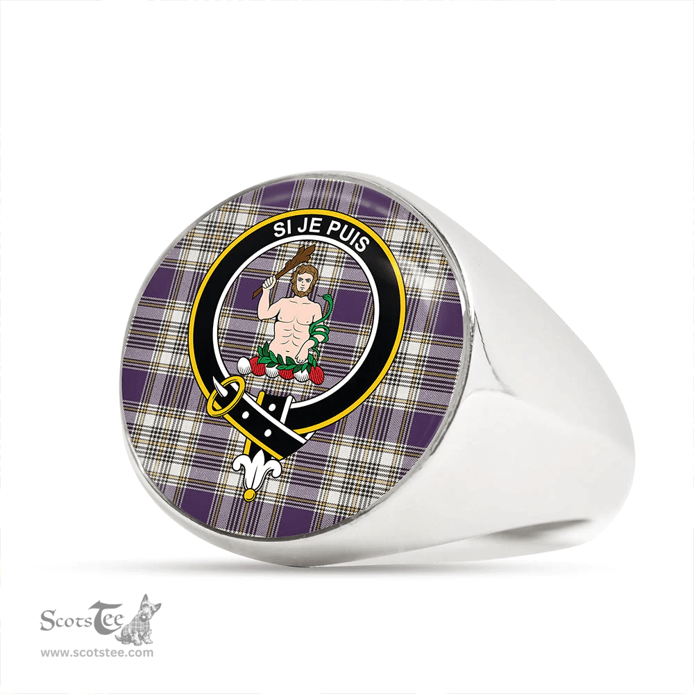 Scottish Livingstone Dress Weathered Clan Tartan Ring - Crest Classic Scottish Plaid Tartan Plaid