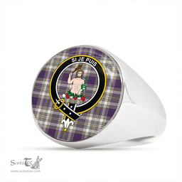Scottish Livingstone Dress Weathered Clan Tartan Ring - Crest Classic Scottish Plaid Tartan Plaid
