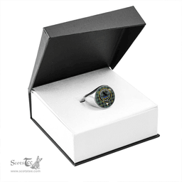 Scottish MacDonell of Glengarry Ancient Clan Tartan Ring - Crest Classic Scottish Plaid Tartan Plaid