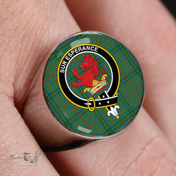 Scottish Moncrieffe of Atholl Ancient Clan Tartan Ring - Crest Classic Scottish Plaid Tartan Plaid