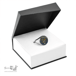Scottish Leslie of the Hebrides Modern Clan Tartan Ring - Crest Classic Scottish Plaid Tartan Plaid
