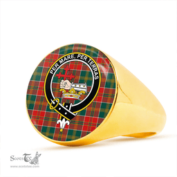 Scottish MacDonald of Kingsburgh (Donald of Kingsburgh) Modern Clan Tartan Ring - Crest Classic Scottish Plaid Tartan Plaid