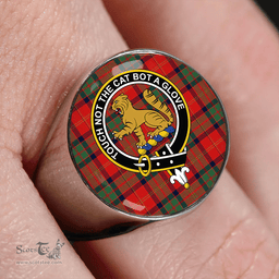 Scottish MacPherson of Cluny Modern Clan Tartan Ring - Crest Classic Scottish Plaid Tartan Plaid