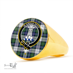 Scottish Malcolm Dress Variant Modern Clan Tartan Ring - Crest Classic Scottish Plaid Tartan Plaid