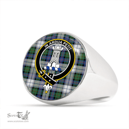 Scottish Malcolm Dress Variant Modern Clan Tartan Ring - Crest Classic Scottish Plaid Tartan Plaid