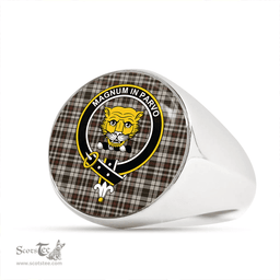 Scottish Little Arisaid Weathered Clan Tartan Ring - Crest Classic Scottish Plaid Tartan Plaid