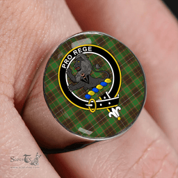 Scottish MacFie Hunting (MacPhee Hunting) Ancient Clan Tartan Ring - Crest Classic Scottish Plaid Tartan Plaid