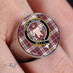 Scottish MacFarlane Dress Weathered Clan Tartan Ring - Crest Classic Scottish Plaid Tartan Plaid