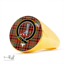 Scottish MacColl Old (MacCall Old) Ancient Clan Tartan Ring - Crest Classic Scottish Plaid Tartan Plaid