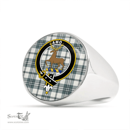 Scottish Scott Dress Turquoise Weathered Clan Tartan Ring - Crest Classic Scottish Plaid Tartan Plaid