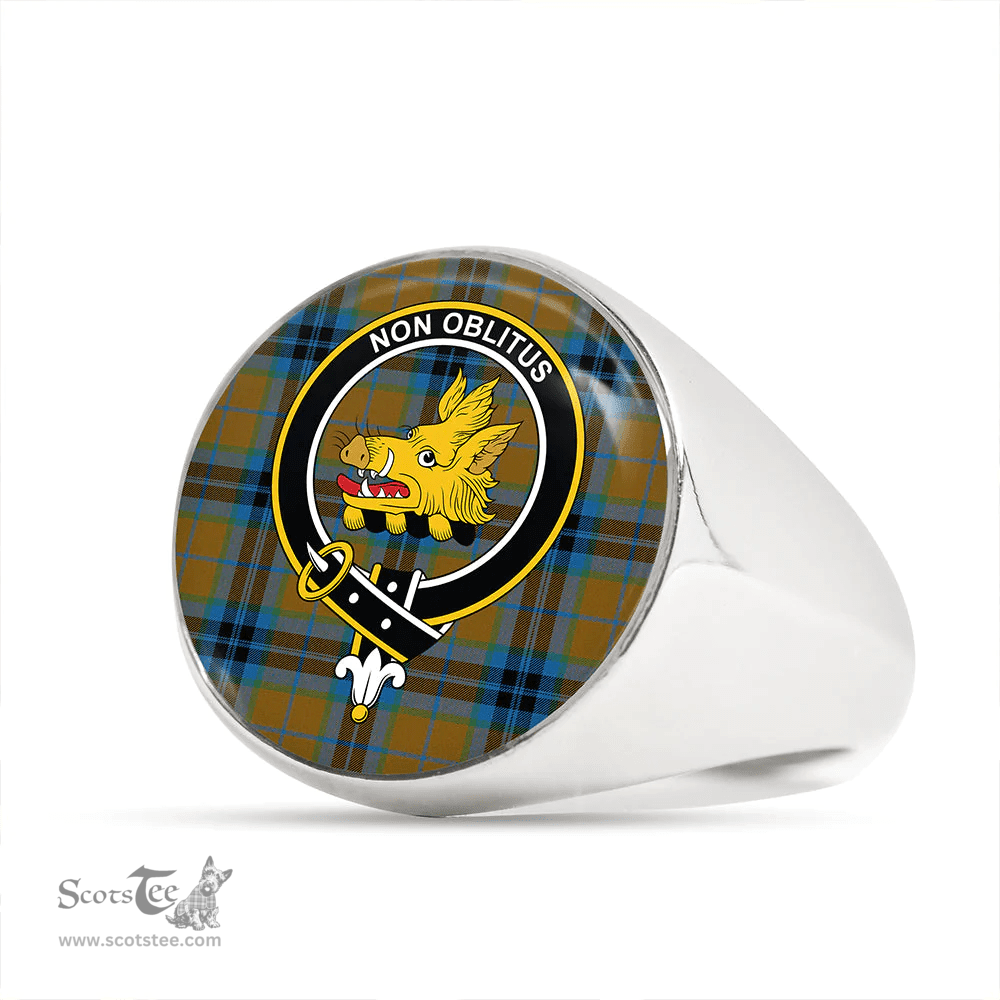 Scottish MacTavish Hunting Modern Clan Tartan Ring - Crest Classic Scottish Plaid Tartan Plaid
