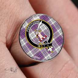 Scottish MacRae Purple Dress Ancient Clan Tartan Ring - Crest Classic Scottish Plaid Tartan Plaid