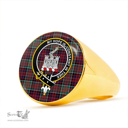 Scottish MacDonald of Clanranald Modern Clan Tartan Ring - Crest Classic Scottish Plaid Tartan Plaid