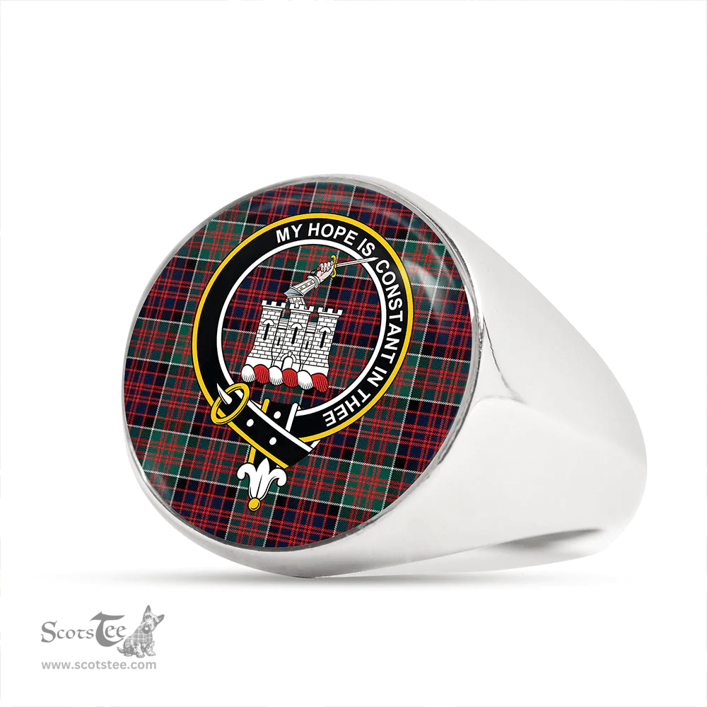 Scottish MacDonald of Clanranald Modern Clan Tartan Ring - Crest Classic Scottish Plaid Tartan Plaid