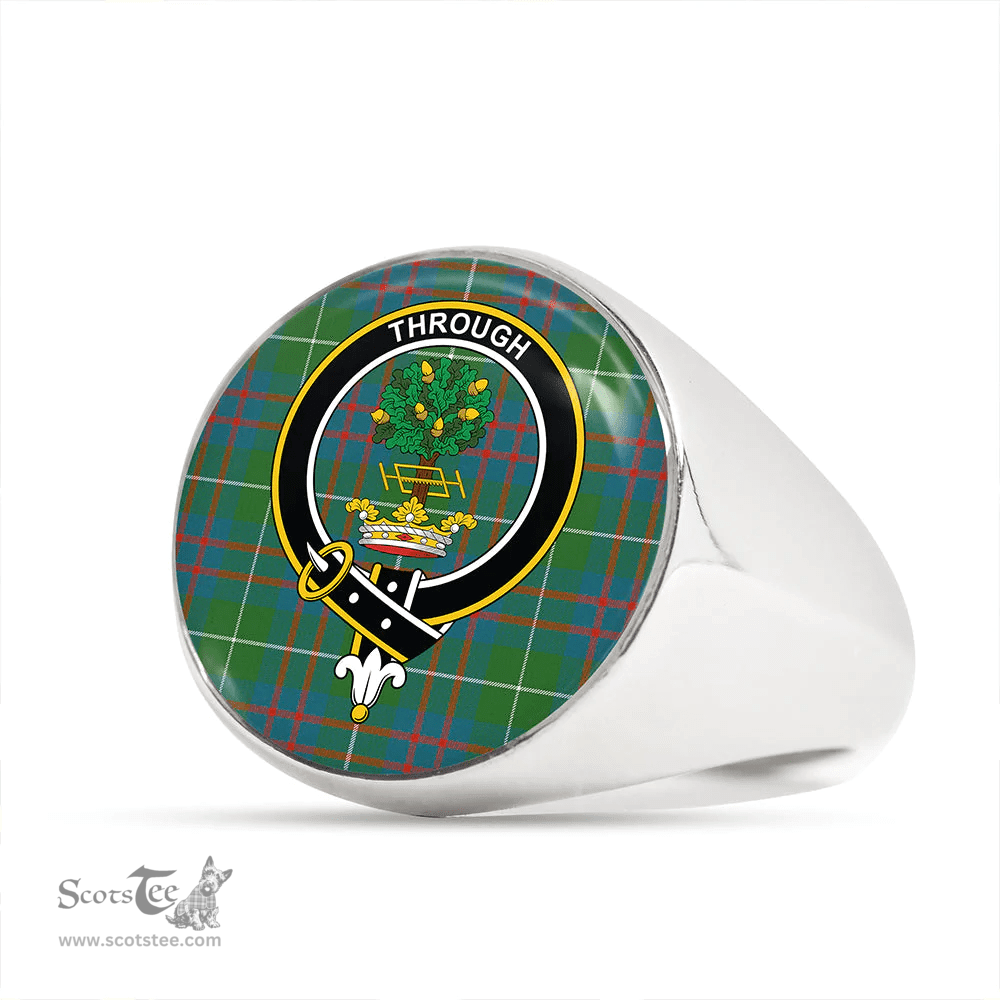 Scottish Hamilton of Clayton Ancient Clan Tartan Ring - Crest Classic Scottish Plaid Tartan Plaid