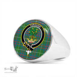 Scottish Hamilton of Clayton Ancient Clan Tartan Ring - Crest Classic Scottish Plaid Tartan Plaid