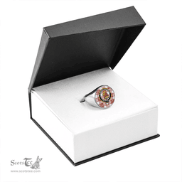 Scottish MacGregor Dress Red (Gregor Dress Red) Weathered Clan Tartan Ring - Crest Classic Scottish Plaid Tartan Plaid