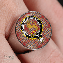 Scottish MacKintosh Chief Weathered Clan Tartan Ring - Crest Classic Scottish Plaid Tartan Plaid