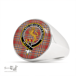 Scottish MacKintosh Chief Weathered Clan Tartan Ring - Crest Classic Scottish Plaid Tartan Plaid