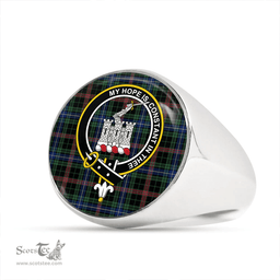 Scottish MacKean Hunting Modern Clan Tartan Ring - Crest Classic Scottish Plaid Tartan Plaid