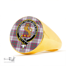 Scottish MacKintosh Artefact Weathered Clan Tartan Ring - Crest Classic Scottish Plaid Tartan Plaid