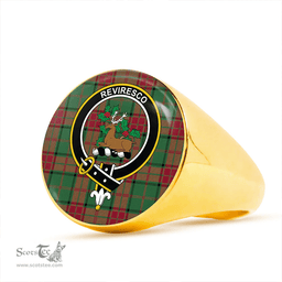 Scottish Maxwell Hunting Modern Clan Tartan Ring - Crest Classic Scottish Plaid Tartan Plaid