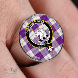 Scottish Cunningham Dress Purple Clan Tartan Ring - Crest Classic Scottish Plaid Tartan Plaid
