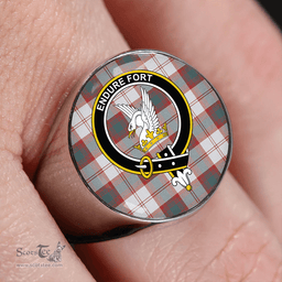 Scottish Lindsay Dress Dance Red Weathered Clan Tartan Ring - Crest Classic Scottish Plaid Tartan Plaid