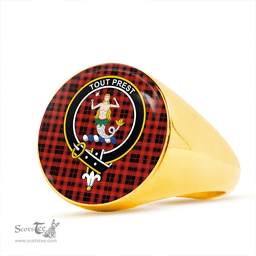 Scottish Murray of Ochtertyre Ancient Clan Tartan Ring - Crest Classic Scottish Plaid Tartan Plaid