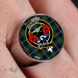 Scottish MacLeod of Harris (MacLeod Hunting) Modern Clan Tartan Ring - Crest Classic Scottish Plaid Tartan Plaid