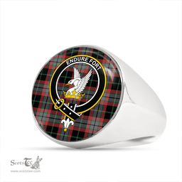 Scottish Lindsay Hunting Ancient Clan Tartan Ring - Crest Classic Scottish Plaid Tartan Plaid