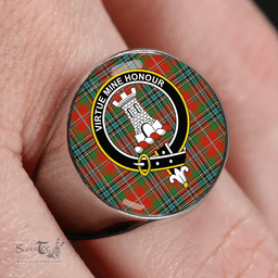 Scottish MacLean of Duart Ancient Clan Tartan Ring - Crest Classic Scottish Plaid Tartan Plaid