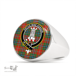 Scottish MacLean of Duart Ancient Clan Tartan Ring - Crest Classic Scottish Plaid Tartan Plaid