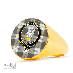 Scottish Lindsay Dress Dance Green Weathered Clan Tartan Ring - Crest Classic Scottish Plaid Tartan Plaid