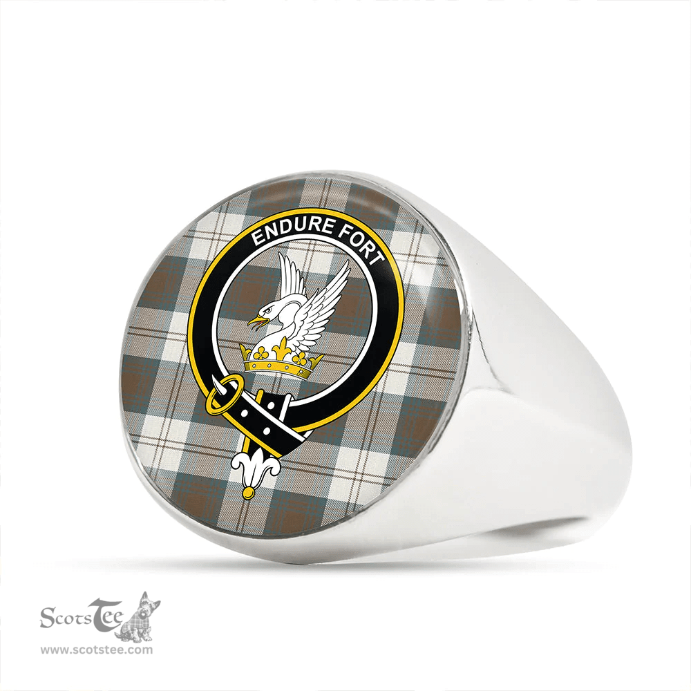 Scottish Lindsay Dress Dance Green Weathered Clan Tartan Ring - Crest Classic Scottish Plaid Tartan Plaid