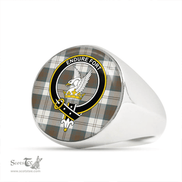 Scottish Lindsay Dress Dance Green Weathered Clan Tartan Ring - Crest Classic Scottish Plaid Tartan Plaid