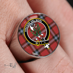 Scottish MacLaine of LochBuie (Cockburn) (MacLaine of LochBuie) Weathered Clan Tartan Ring - Crest Classic Scottish Plaid Tartan Plaid