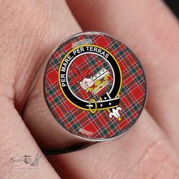 Scottish MacDonald of Lochmaddy (Donald of Loch Mhaddy) Modern Clan Tartan Ring - Crest Classic Scottish Plaid Tartan Plaid