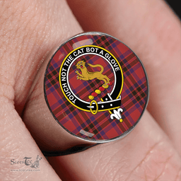 Scottish MacKintosh Plaid Weathered Clan Tartan Ring - Crest Classic Scottish Plaid Tartan Plaid