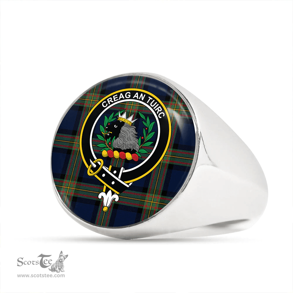Scottish MacLaren of Broich Modern Clan Tartan Ring - Crest Classic Scottish Plaid Tartan Plaid