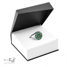 Scottish Irvine of Bonshaw Ancient Clan Tartan Ring - Crest Classic Scottish Plaid Tartan Plaid