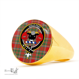 Scottish MacLeod of Gesto Modern Clan Tartan Ring - Crest Classic Scottish Plaid Tartan Plaid