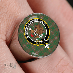 Scottish MacKinnon Hunting Ancient Clan Tartan Ring - Crest Classic Scottish Plaid Tartan Plaid