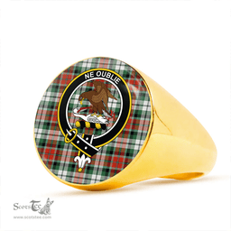 Scottish Graham Red Dress Ancient Clan Tartan Ring - Crest Classic Scottish Plaid Tartan Plaid