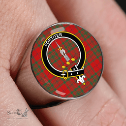 Scottish MacAlister of Glenbarr Modern Clan Tartan Ring - Crest Classic Scottish Plaid Tartan Plaid